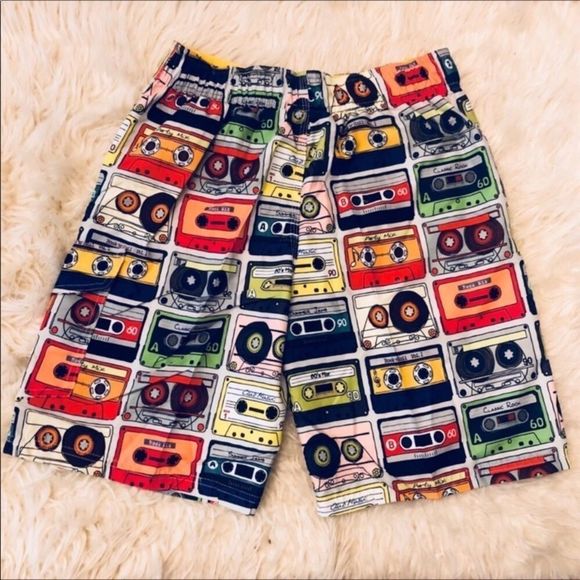 Retro Mixed Tape Swim Trunks NEW Men’s S - Picture 2 of 5